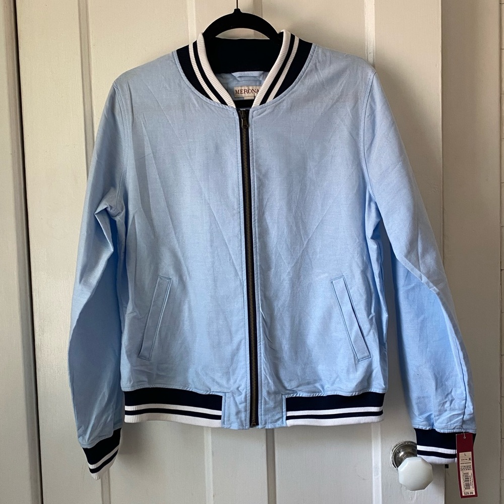 baby blue bomber jacket
